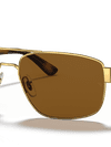 Ray-Ban Sunglasses Man Rb3663 - Gold Frame Brown Lenses 60-17 Polarized