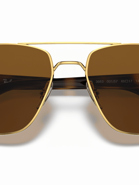 Ray-Ban Sunglasses Man Rb3663 - Gold Frame Brown Lenses 60-17 Polarized