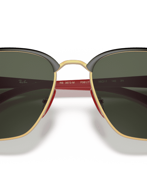 Ray-Ban Sunglasses Unisex Rb3673m Scuderia Ferrari Collection - Red Frame Green Lenses 56-17