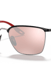 Ray-Ban Sunglasses Unisex Rb3673m Scuderia Ferrari Collection - Red Frame Silver Lenses 56-17 Polarized