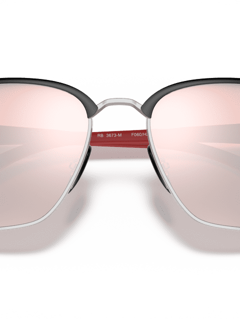 Ray-Ban Sunglasses Unisex Rb3673m Scuderia Ferrari Collection - Red Frame Silver Lenses 56-17 Polarized