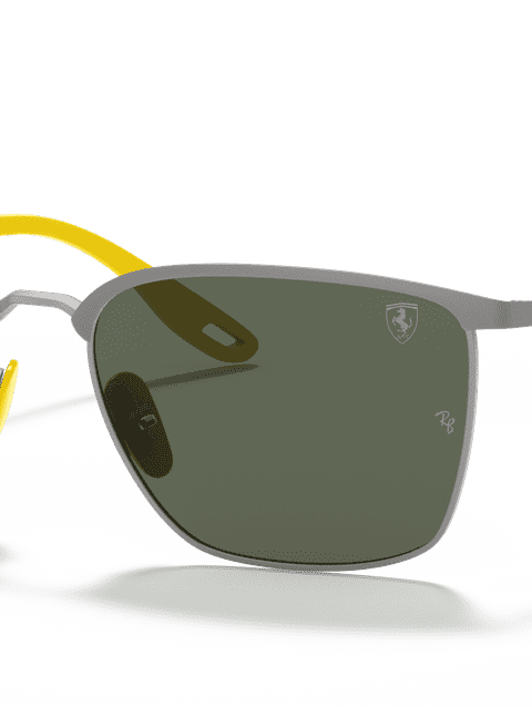 Ray-Ban Sunglasses Unisex Rb3673m Scuderia Ferrari Collection - Yellow Frame Green Lenses 56-17