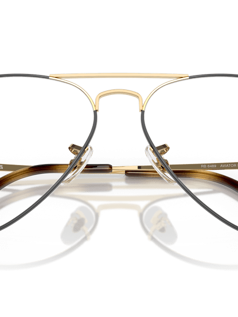 Ray-Ban Eyeglasses Unisex Aviator Optics Prescription - Arista Frame Clear Lenses 58-14 Polarized