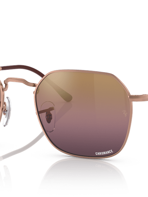 Ray-Ban Sunglasses Unisex Jim - Rose Gold Frame Red Lenses 55-20 Polarized