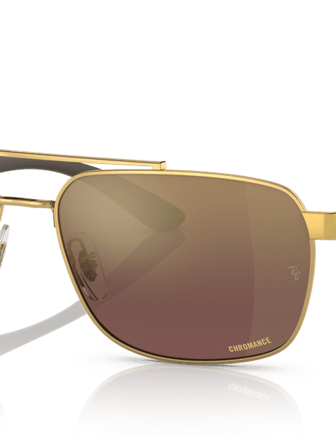 Ray-Ban Sunglasses Man Rb3701 - Brown Frame Gold Lenses 59-17 Polarized