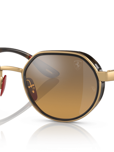 Ray-Ban Sunglasses Unisex Rb3703m Scuderia Ferrari Collection - Havana Frame Brown Lenses 51-21 Polarized