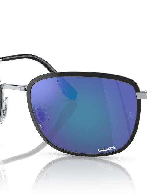 Ray-Ban Sunglasses Man Rb3705 Chromance - Silver Frame Grey Lenses 60-19 Polarized