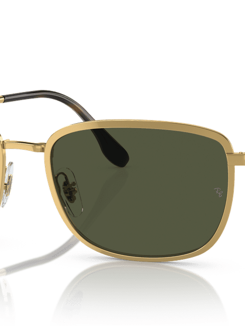 Ray-Ban Sunglasses Man Rb3705 - Arista Gold Frame Green Lenses 57-19