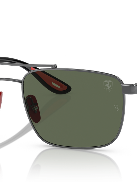 Ray-Ban Sunglasses Man Rb3715m Scuderia Ferrari Collection - Black Frame Green Lenses 58-18