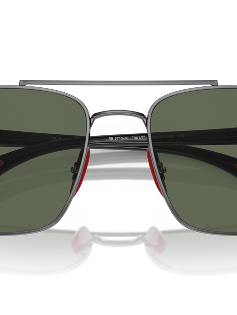 Ray-Ban Sunglasses Man Rb3715m Scuderia Ferrari Collection - Black Frame Green Lenses 58-18