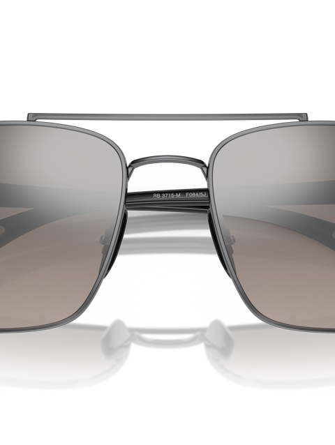 Ray-Ban Sunglasses Man Rb3715m Scuderia Ferrari Collection - Black Frame Silver Lenses 58-18 Polarized