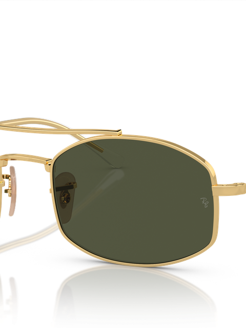 Ray-Ban Sunglasses Unisex Rb3719 - Arista Gold Frame Green Lenses 51-20