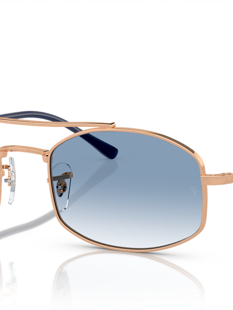 Ray-Ban Sunglasses Unisex Rb3719 - Rose Gold Frame Blue Lenses 51-20