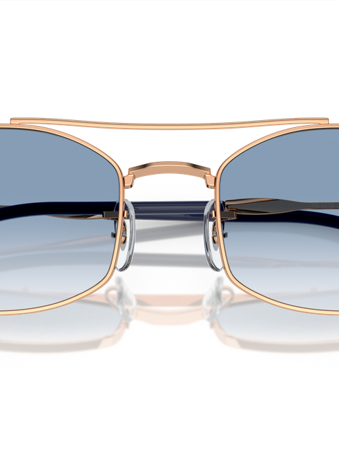 Ray-Ban Sunglasses Unisex Rb3719 - Rose Gold Frame Blue Lenses 51-20