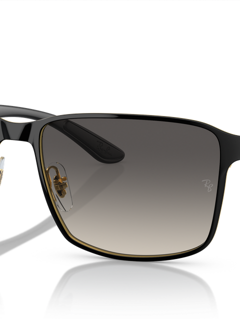 Ray-Ban Sunglasses Unisex Rb3721 - Black On Gold Frame Grey Lenses 59-17