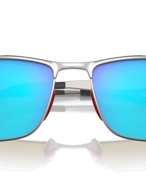 Ray-Ban Sunglasses Unisex Rb3726m Scuderia Ferrari Collection - Silver Frame Blue Lenses 57-18 Polarized