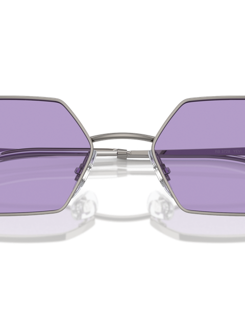 Ray-Ban Sunglasses Unisex Yevi Bio-based - Gunmetal Frame Violet Lenses 55-18