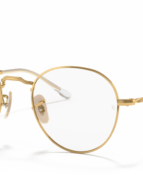 Ray-Ban Eyeglasses Unisex Round Metal Optics II Prescription - Arista Gold Frame Clear Lenses 51-20