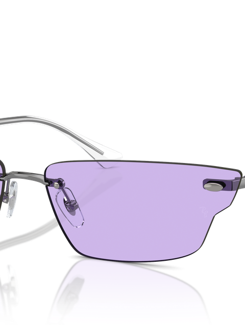 Ray-Ban Sunglasses Unisex Anh Bio-based - Gunmetal Frame Violet Lenses 63-15