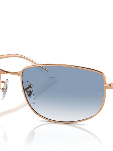 Ray-Ban Sunglasses Unisex Rb3732 - Rose Gold Frame Blue Lenses 56-18