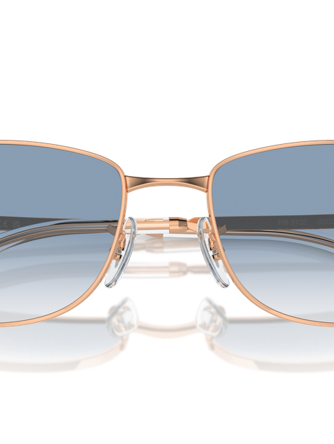 Ray-Ban Sunglasses Unisex Rb3732 - Rose Gold Frame Blue Lenses 56-18