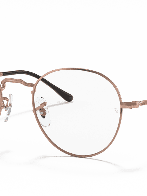 Ray-Ban Eyeglasses Unisex Round Metal Optics II Prescription - Bronze-copper Frame Clear Lenses 51-20 Polarized