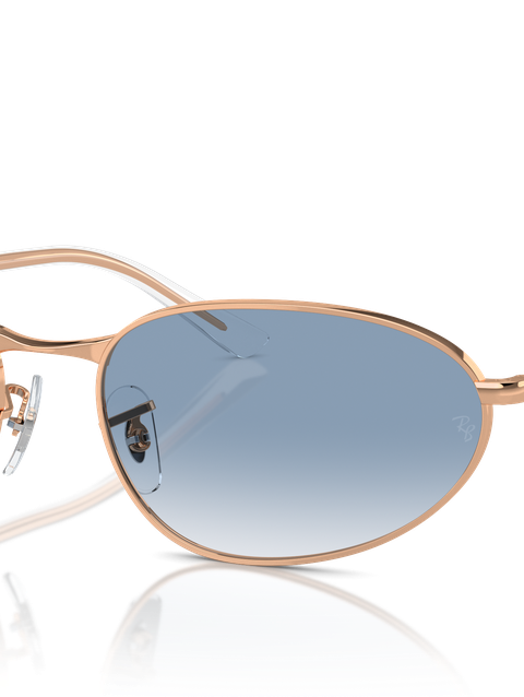 Ray-Ban Sunglasses Unisex Rb3734 - Rose Gold Frame Blue Lenses 56-18