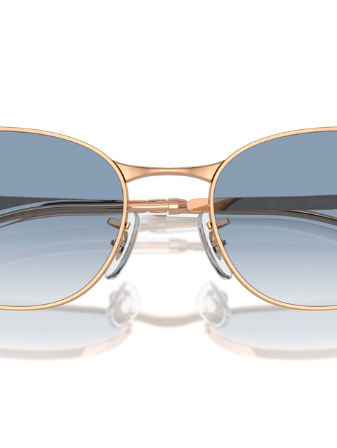 Ray-Ban Sunglasses Unisex Rb3734 - Rose Gold Frame Blue Lenses 56-18