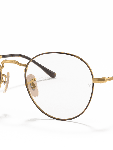 Ray-Ban Eyeglasses Unisex Round Metal Optics II Prescription - Gold Frame Clear Lenses 51-20