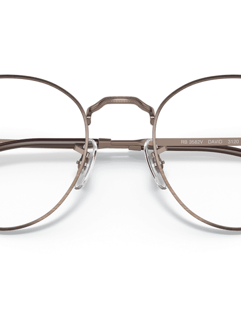 Ray-Ban Eyeglasses Unisex Round Metal Optics II Prescription - Antique Copper Frame Clear Lenses 51-20