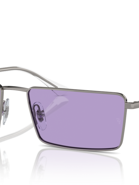 Ray-Ban Sunglasses Unisex Emy Bio-based - Gunmetal Frame Violet Lenses 56-17