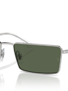 Ray-Ban Sunglasses Unisex Emy Bio-based - Silver Frame Green Lenses 56-17 Polarized