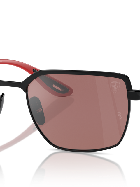 Ray-Ban Sunglasses Unisex Rb3743m Scuderia Ferrari Collection - Red Frame Violet Lenses 58-19 Polarized