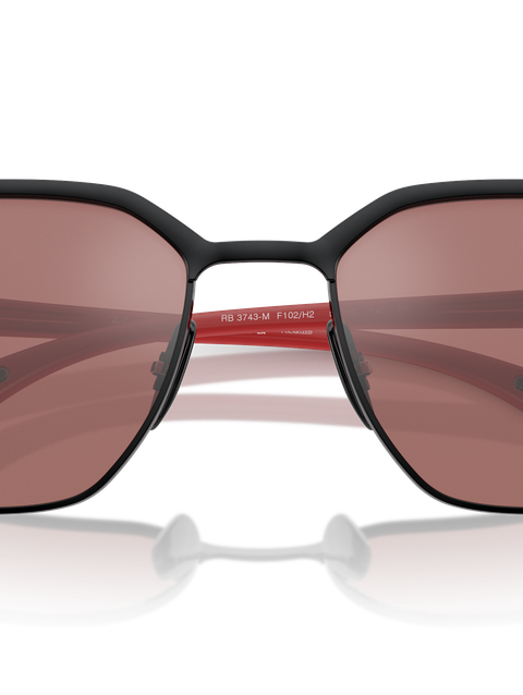 Ray-Ban Sunglasses Unisex Rb3743m Scuderia Ferrari Collection - Red Frame Violet Lenses 58-19 Polarized