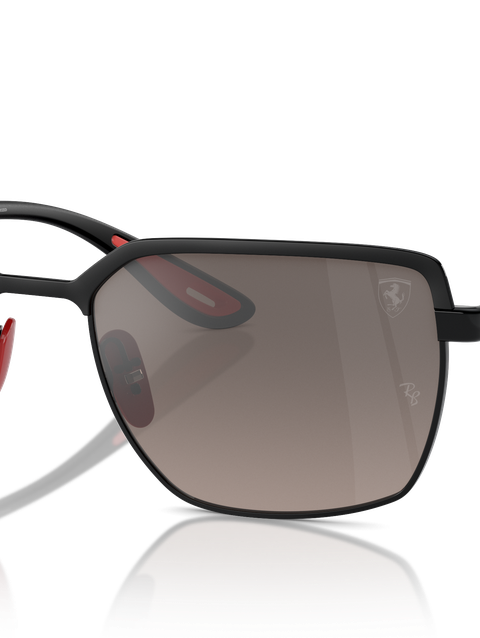 Ray-Ban Sunglasses Unisex Rb3743m Scuderia Ferrari Collection - Black Frame Grey Lenses 58-19 Polarized