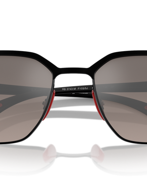 Ray-Ban Sunglasses Unisex Rb3743m Scuderia Ferrari Collection - Black Frame Grey Lenses 58-19 Polarized