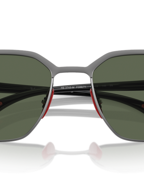 Ray-Ban Sunglasses Unisex Rb3743m Scuderia Ferrari Collection - Black Frame Green Lenses 58-19