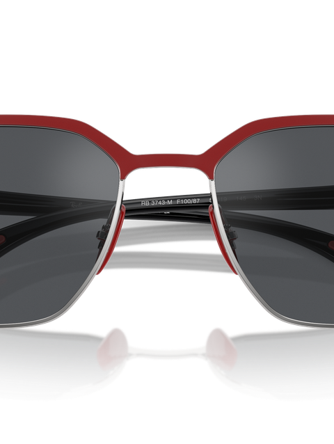 Ray-Ban Sunglasses Unisex Rb3743m Scuderia Ferrari Collection - Black Frame Grey Lenses 58-19