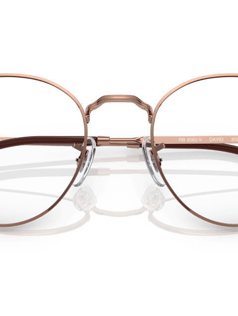 Ray-Ban Eyeglasses Unisex Round Metal Optics II Prescription - Rose Gold Frame Clear Lenses 51-20 Polarized