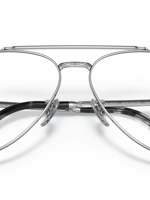 Ray-Ban Eyeglasses Unisex New Aviator Optics Prescription - Silver Frame Clear Lenses 58-14 Polarized