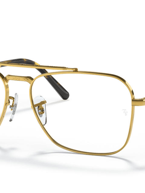 Ray-Ban Eyeglasses Unisex New Caravan Optics Prescription - Gold Frame Clear Lenses 55-15 Polarized