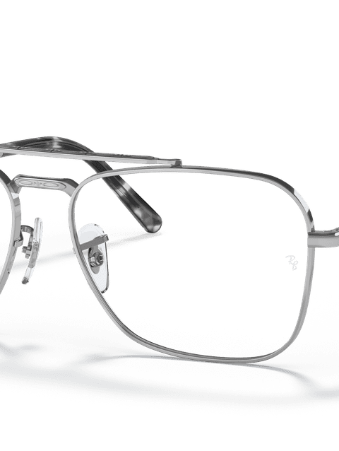 Ray-Ban Eyeglasses Unisex New Caravan Optics Prescription - Silver Frame Clear Lenses 55-15 Polarized