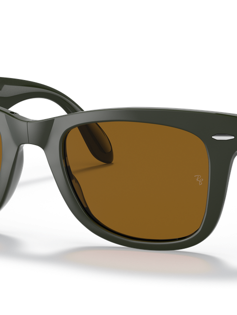 Wayfarer Folding Classic B-15 Brown Solid Color Polished Military Green