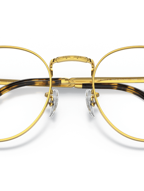 Ray-Ban Eyeglasses Unisex New Round Optics Prescription - Gold Frame Clear Lenses 50-21 Polarized