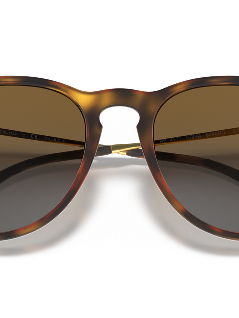 Ray-Ban Sunglasses Woman Erika @collection - Gold Frame Brown Lenses 54-18 Polarized