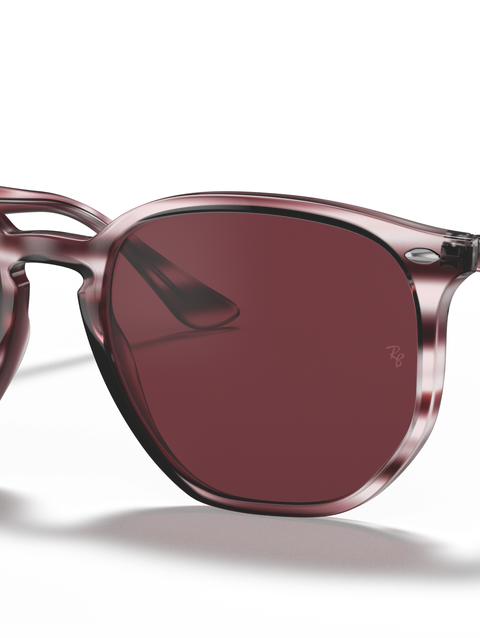 Ray-Ban Sunglasses Unisex Rb4306 - Striped Bordeaux Havana Frame Violet Lenses 54-19