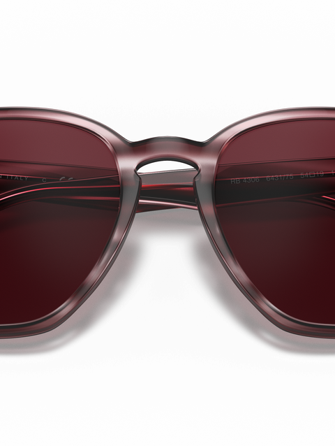 Ray-Ban Sunglasses Unisex Rb4306 - Striped Bordeaux Havana Frame Violet Lenses 54-19