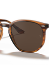 Ray-Ban Sunglasses Unisex Rb4306 - Striped Red Havana Frame Brown Lenses 54-19