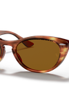 Ray-Ban Sunglasses Woman Nina - Striped Havana Frame Brown Lenses 54-18