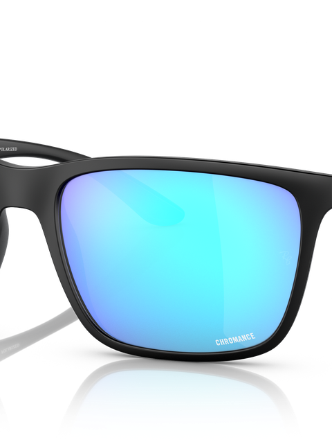 Ray-Ban Sunglasses Man Rb4385 - Black Frame Blue Lenses 58-18 Polarized